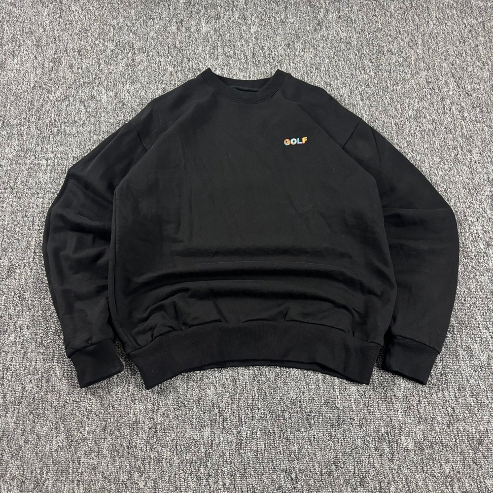 Golf Wang Skate Heavyweight Embroidered Rainbow Logo Crewneck Black Medium